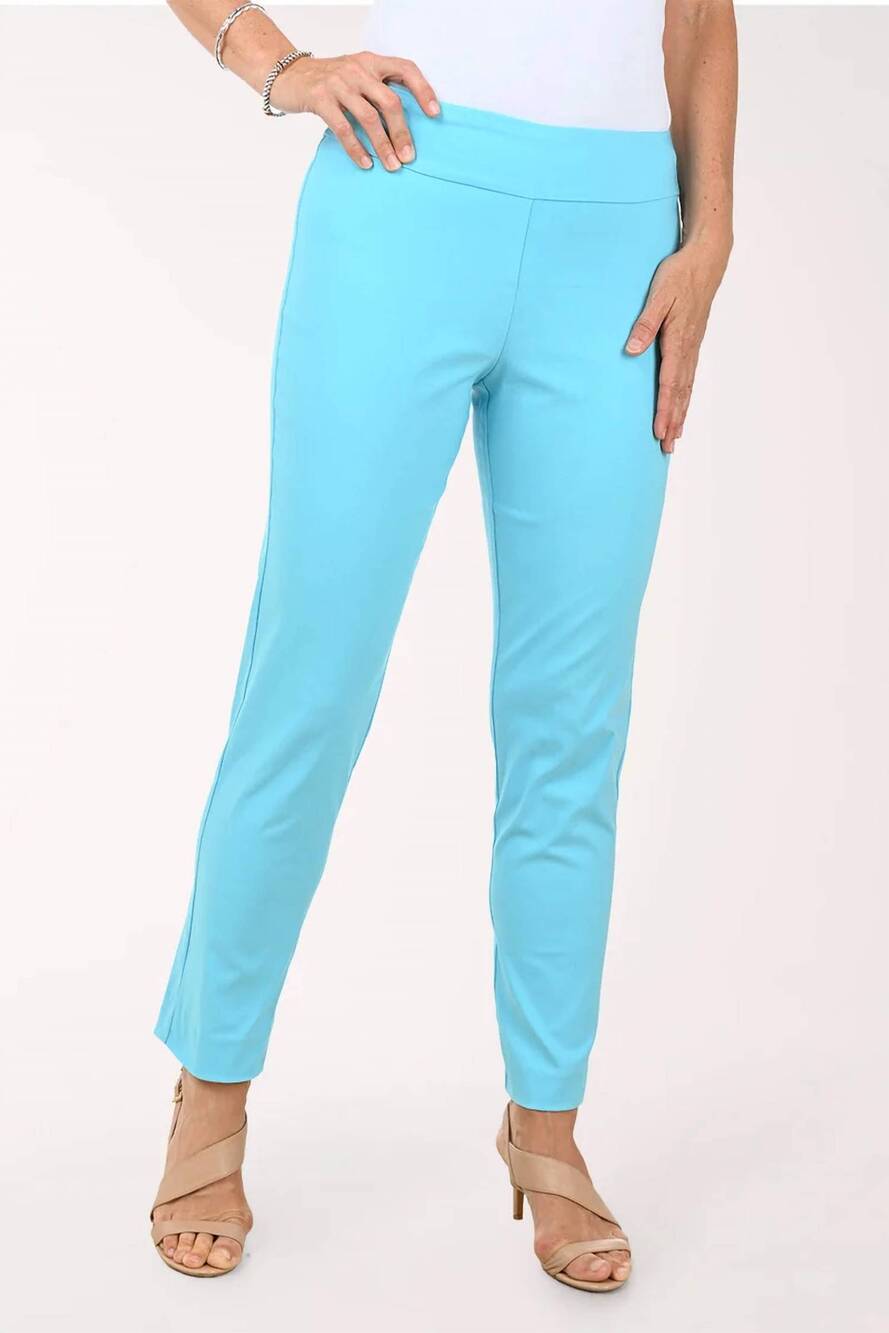 NEW KRAZY LARRY pique straight pant in aqua